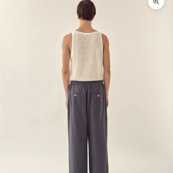 NWT COMMAS cotton linen pointelle knit tank top Australian brand - Picture 4 of 9